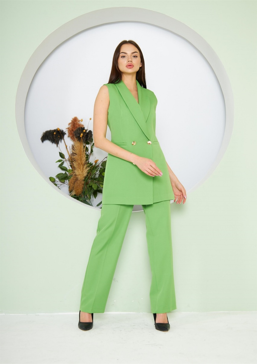 Ring Detail Linen Vest Set