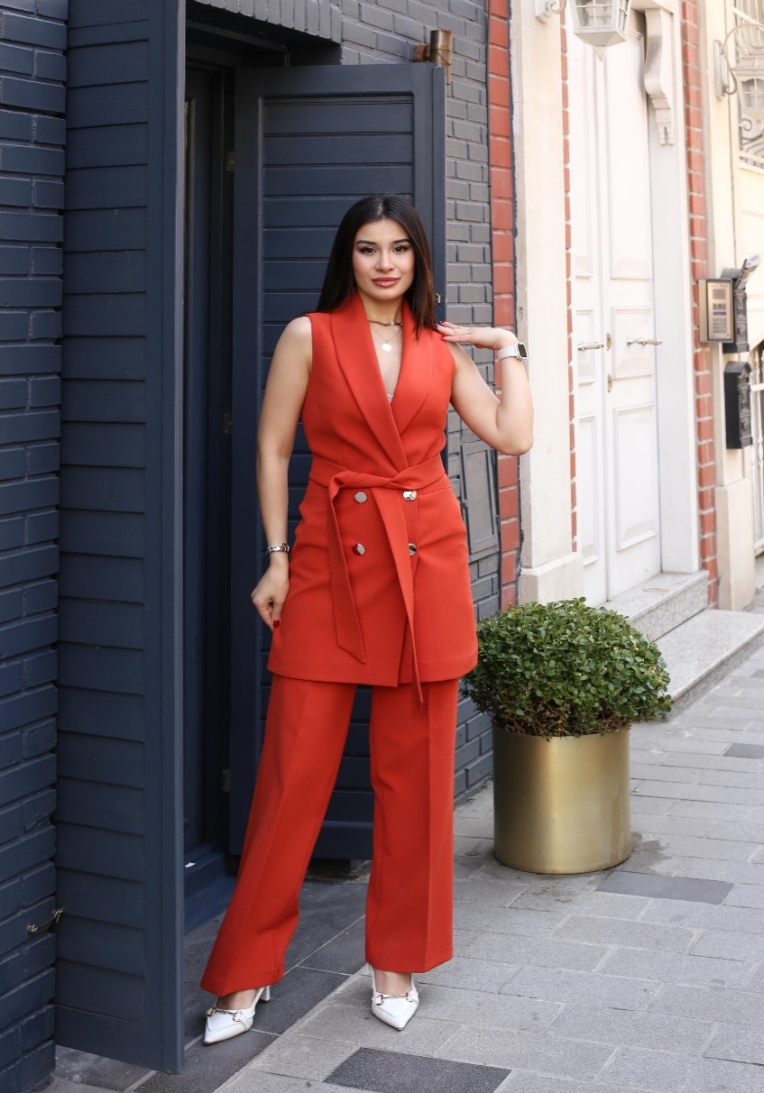 Ring Detail Linen Vest Set